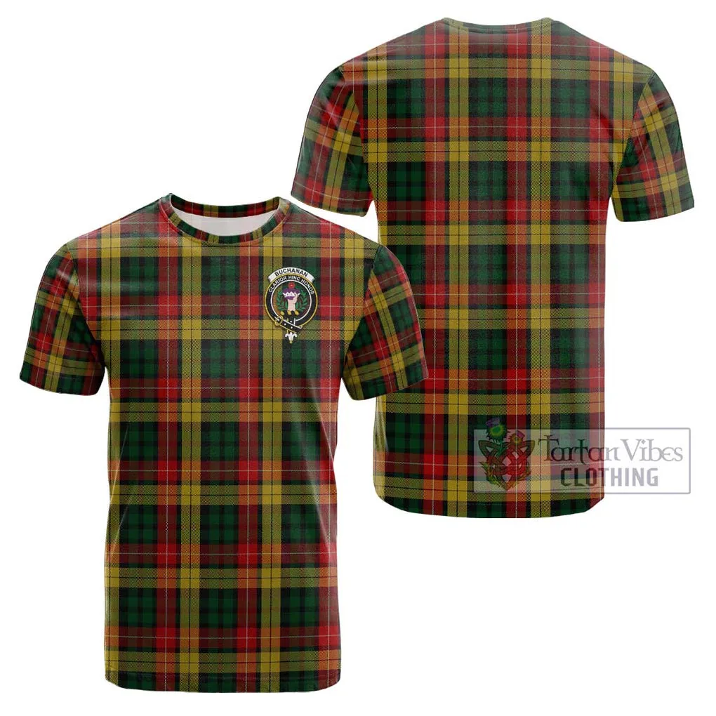 Buchanan Tartan Cotton T-Shirt with Family Crest