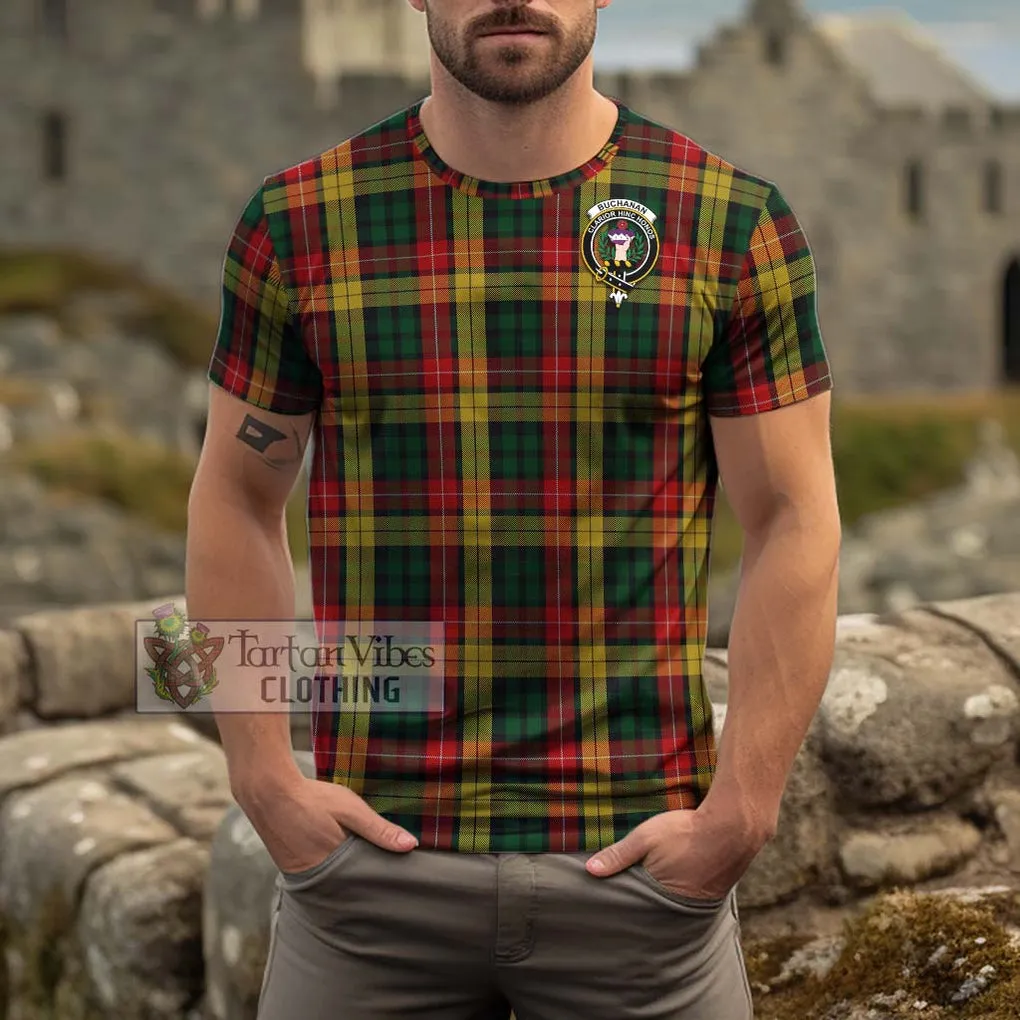 Buchanan Tartan Cotton T-Shirt with Family Crest