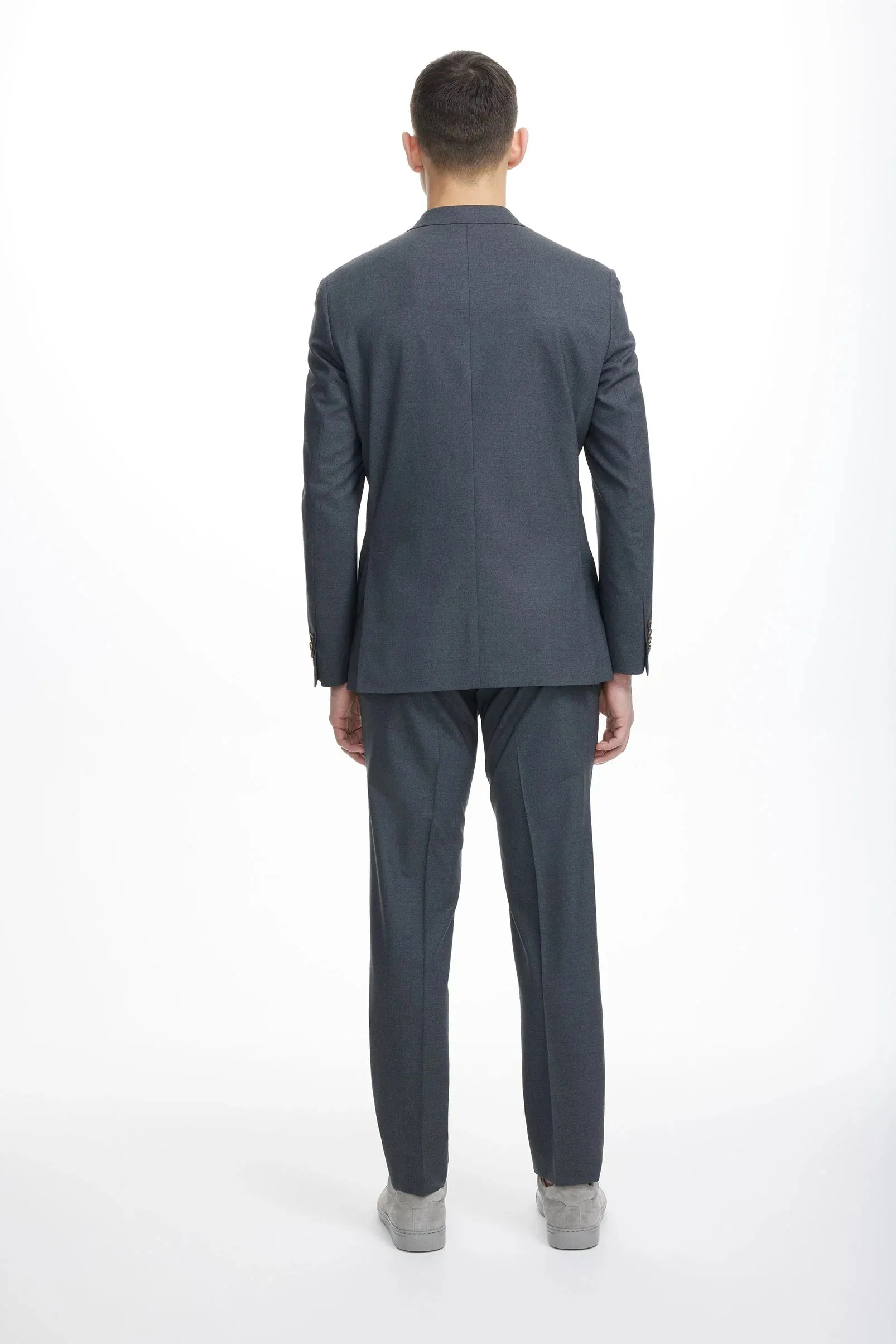 Charcoal Dean Contemporary Fit Wool Stretch Suit - Jack Victor