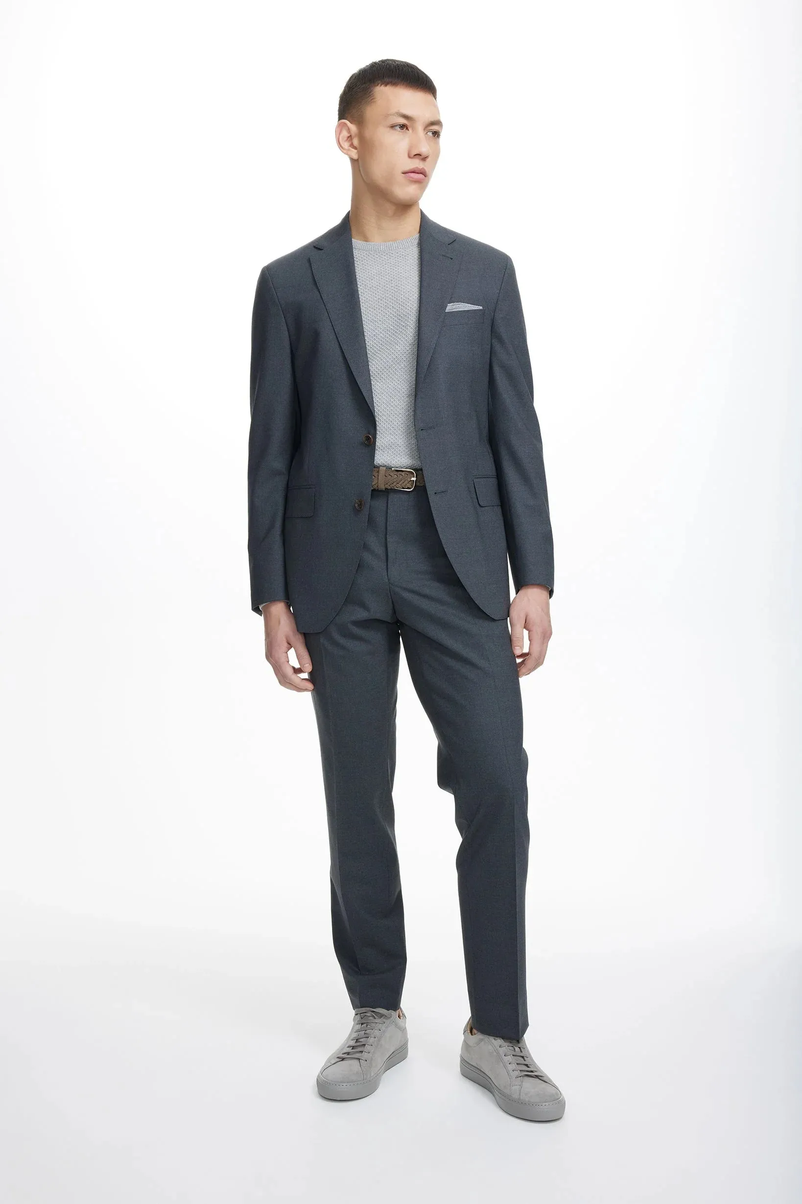 Charcoal Dean Contemporary Fit Wool Stretch Suit - Jack Victor