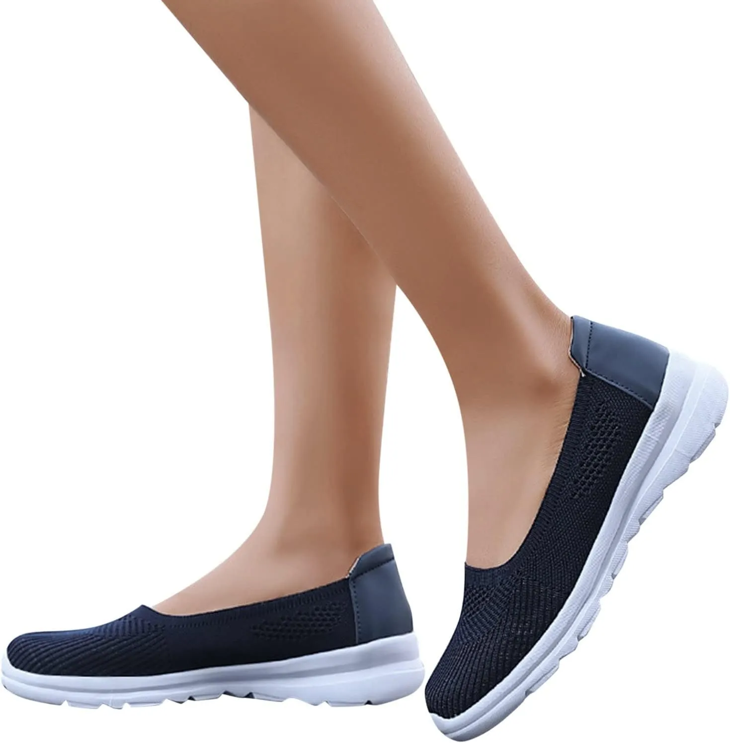 CsgrFagr Women Breathable Lace Up Shoes Flats Casual Shoes Unisex Lightweight Work Shoes Sporty Breathable Slip Work Trainers Clove Shoes for Nurses Women (Blue, 8)