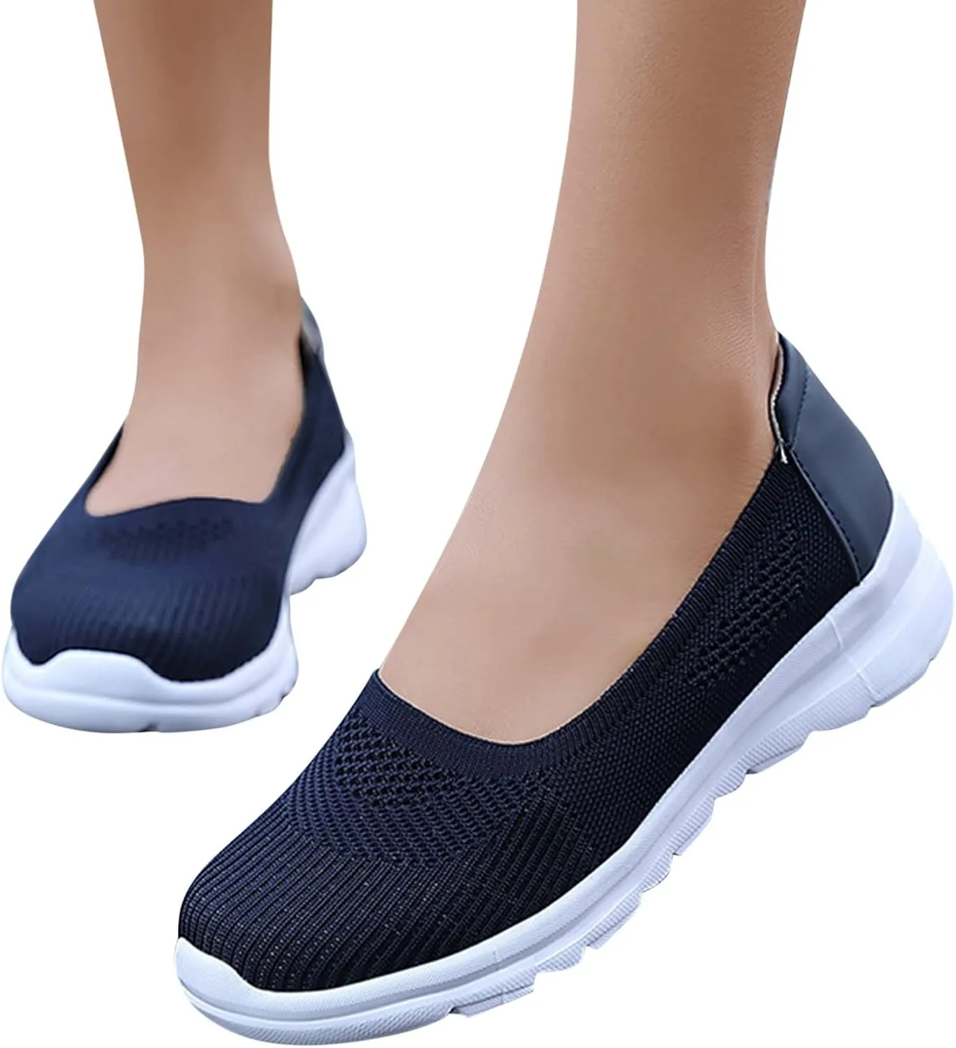 CsgrFagr Women Breathable Lace Up Shoes Flats Casual Shoes Unisex Lightweight Work Shoes Sporty Breathable Slip Work Trainers Clove Shoes for Nurses Women (Blue, 8)