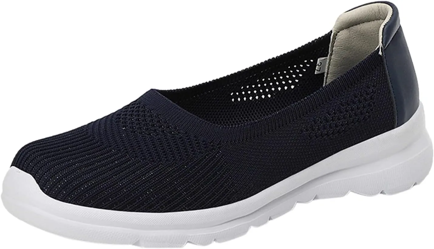 CsgrFagr Women Breathable Lace Up Shoes Flats Casual Shoes Unisex Lightweight Work Shoes Sporty Breathable Slip Work Trainers Clove Shoes for Nurses Women (Blue, 8)
