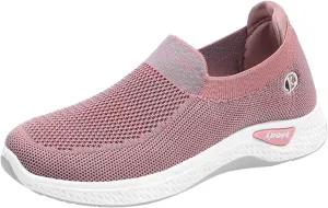 CsgrFagr Women Breathable Lace Up Shoes Flats Casual Shoes Unisex Lightweight Work Shoes Sporty Breathable Slip Work Trainers Leopard Slip on Shoes for Women Sneaker (Pink, 7)