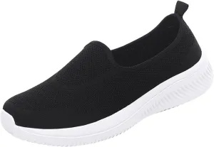 CsgrFagr Women Breathable Lace Up Shoes Flats Casual Shoes Unisex Lightweight Work Shoes Sporty Breathable Slip Work Trainers Yoga Shoes for Women Size 11 (Black, 7.5)