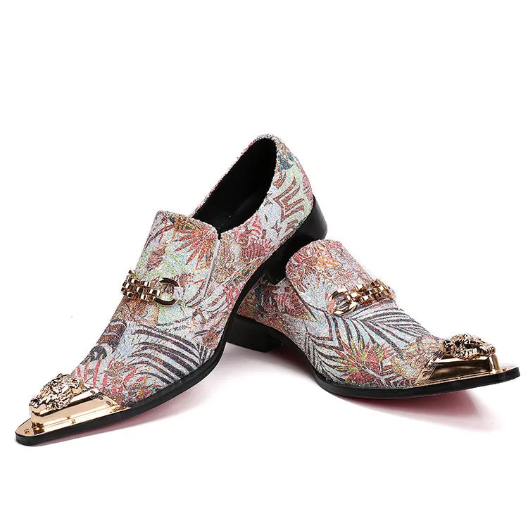 European and American slip-on cowhide men's shoes, British pointed toe business dress leather shoes, men's leather low-top shoes, trendy shoes, single shoes