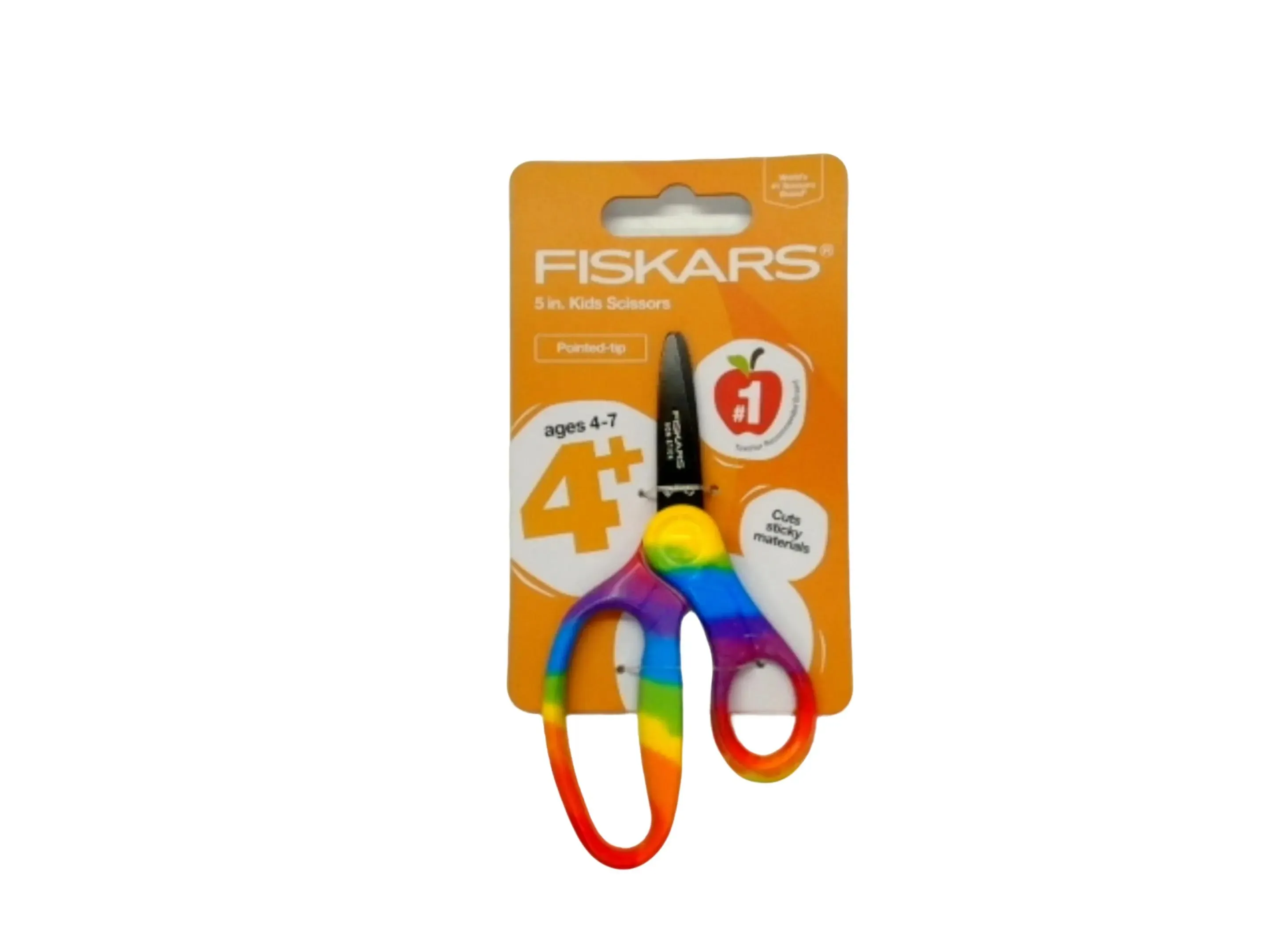 Fiskars Kids School Scissors 5-inch Pointed Tip Rainbow