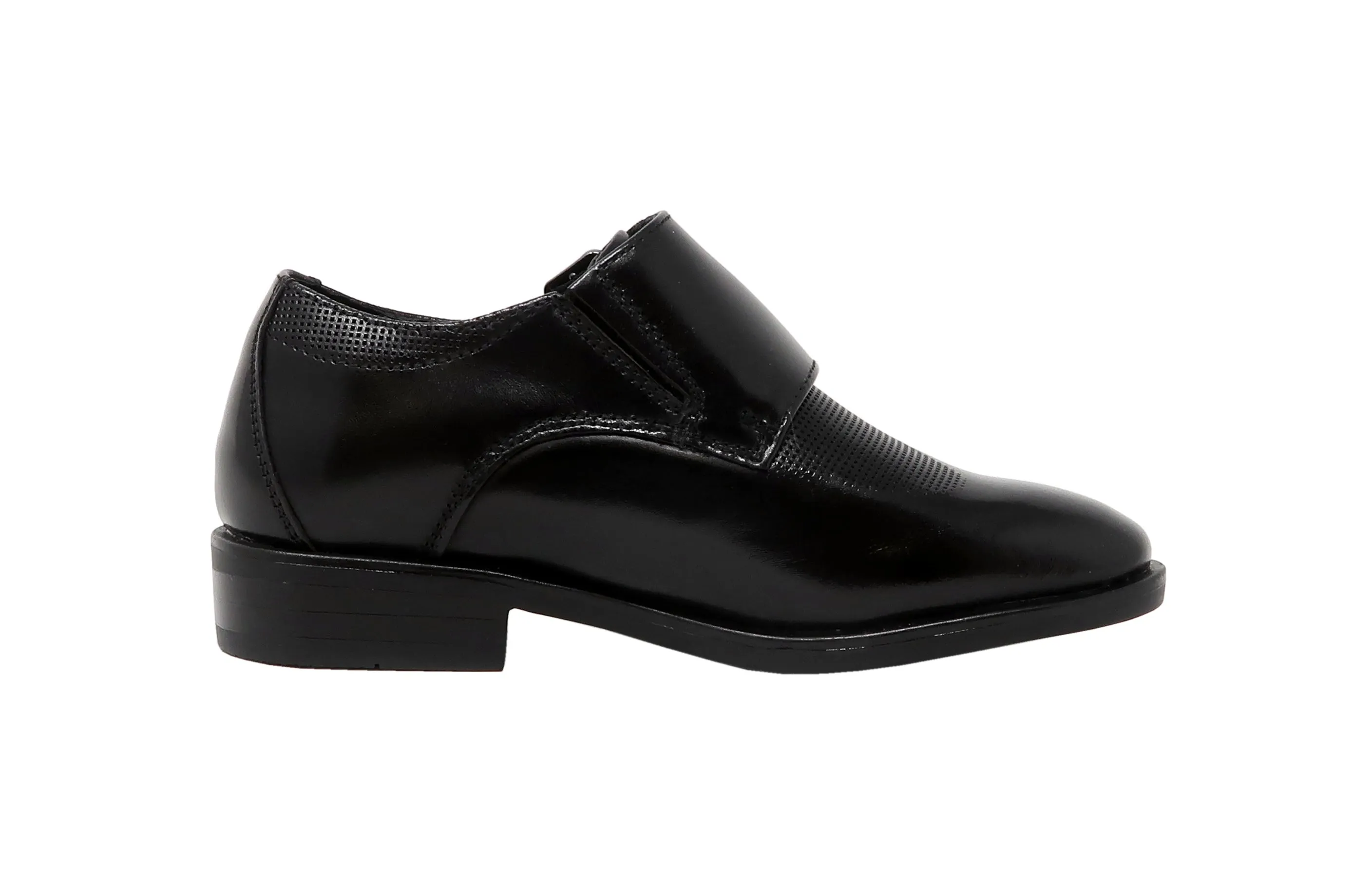 Florsheim Little Kids Postino Double Monk Black Slip-On Shoes