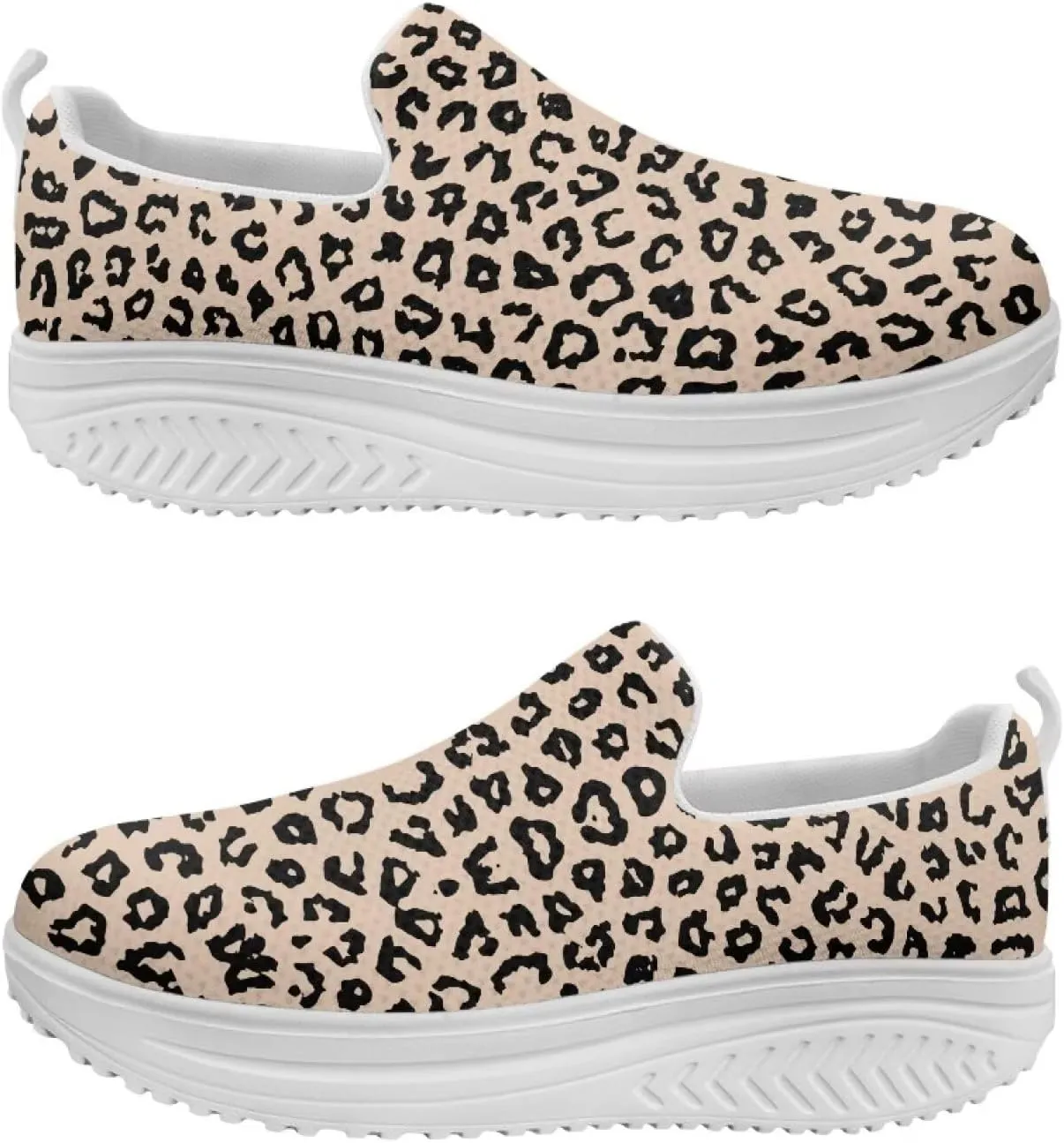 GOSTONG Platform Sneakers for Women Slip Resistant Walking Work Shoes All Day Comfort | Thick Wedge Rocker Bottom White Size 6-11