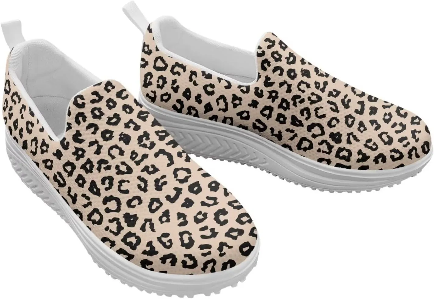 GOSTONG Platform Sneakers for Women Slip Resistant Walking Work Shoes All Day Comfort | Thick Wedge Rocker Bottom White Size 6-11