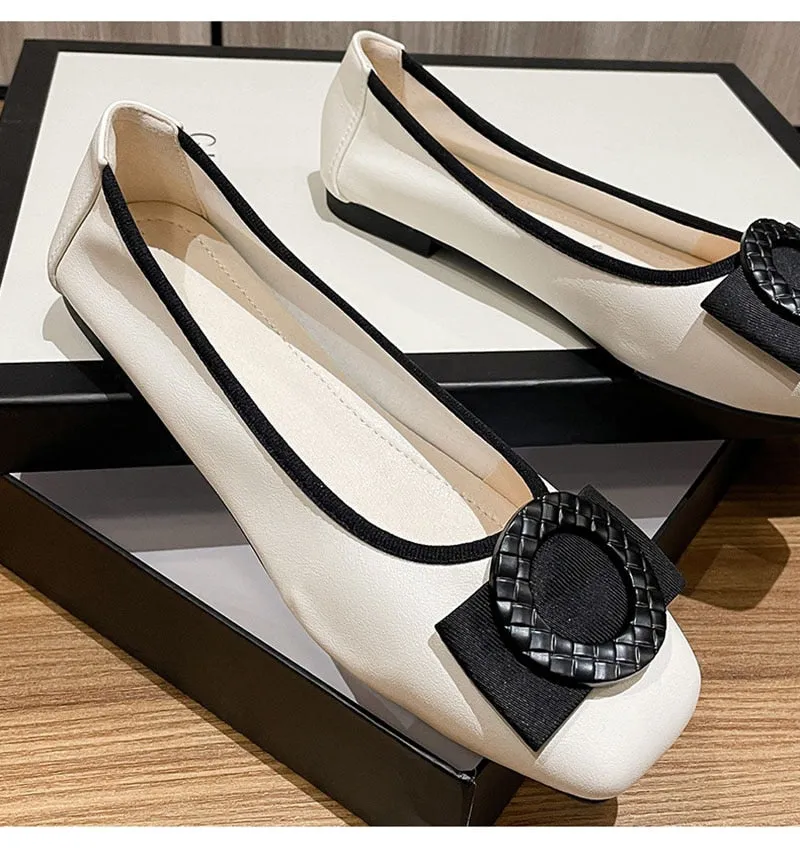 Hnzxzm Fashion Flats for Women Casual Shoes Elegant Women Flats Brand Office Ladies Boat Shoes Soft Plus Size 42 A4375