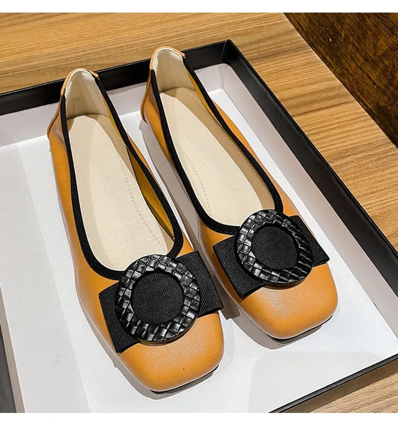 Hnzxzm Fashion Flats for Women Casual Shoes Elegant Women Flats Brand Office Ladies Boat Shoes Soft Plus Size 42 A4375