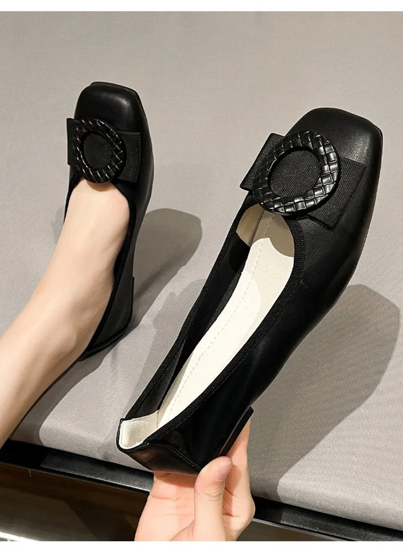 Hnzxzm Fashion Flats for Women Casual Shoes Elegant Women Flats Brand Office Ladies Boat Shoes Soft Plus Size 42 A4375