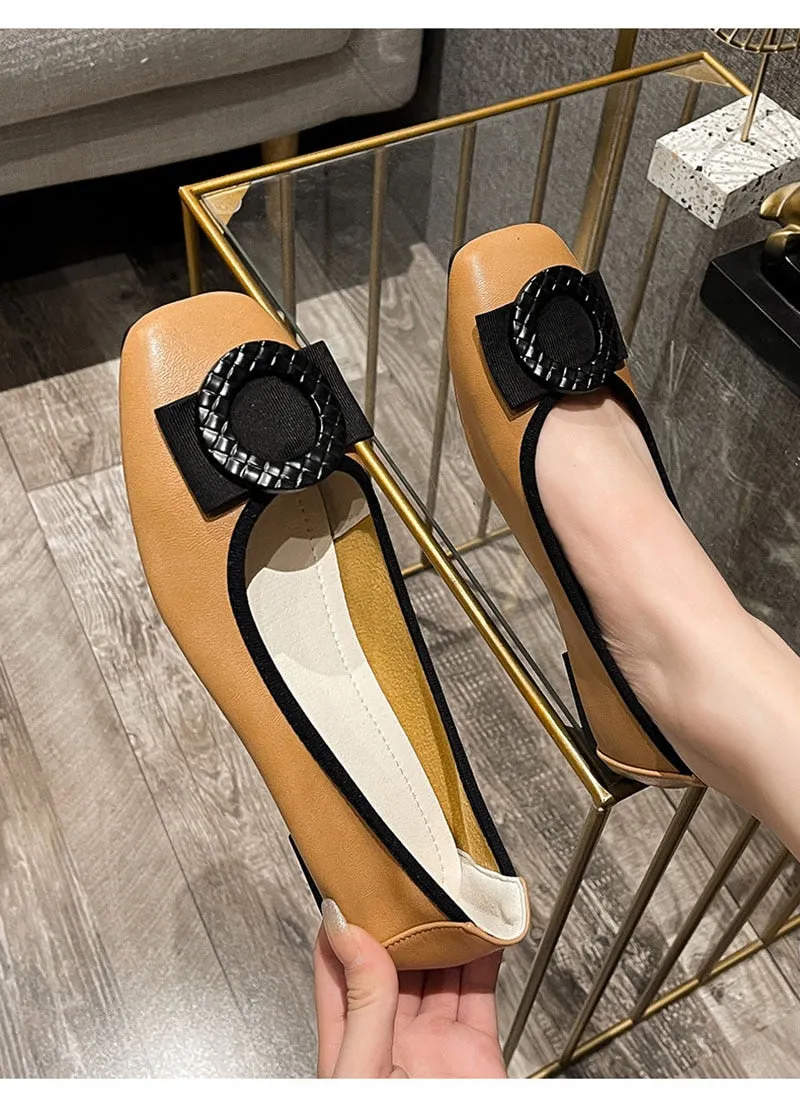 Hnzxzm Fashion Flats for Women Casual Shoes Elegant Women Flats Brand Office Ladies Boat Shoes Soft Plus Size 42 A4375
