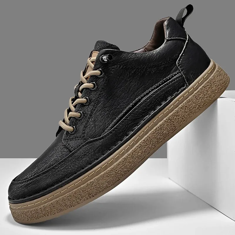 Hnzxzm Man Shoes High Quality Handmade Leather Casual sneakers Men Flat Platform Walking Outdoor Footwear Breathable Sneakers men