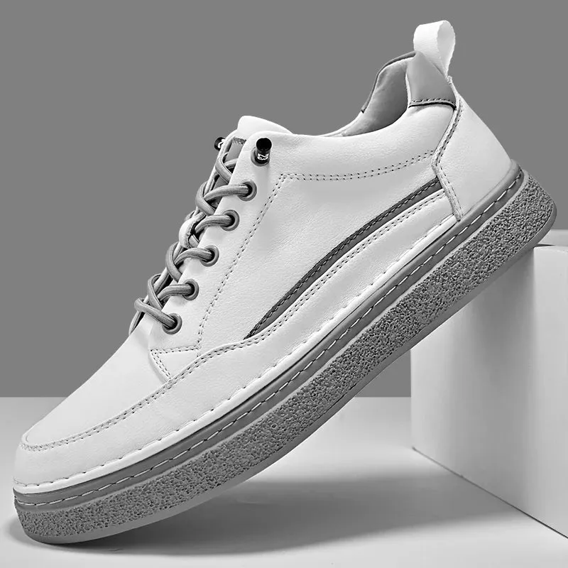 Hnzxzm Man Shoes High Quality Handmade Leather Casual sneakers Men Flat Platform Walking Outdoor Footwear Breathable Sneakers men
