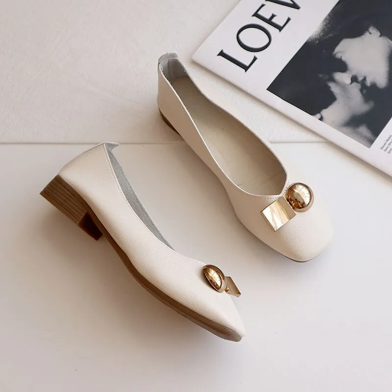 Hnzxzm Spring Summer Shoes Women Flats Soft Single Shoes Elegant Women Ballet Flats Office Lady Shoes Pink Green A4585