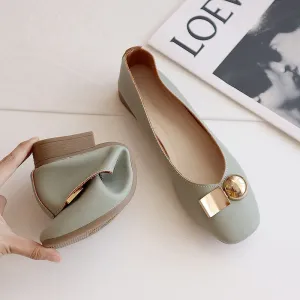 Hnzxzm Spring Summer Shoes Women Flats Soft Single Shoes Elegant Women Ballet Flats Office Lady Shoes Pink Green A4585