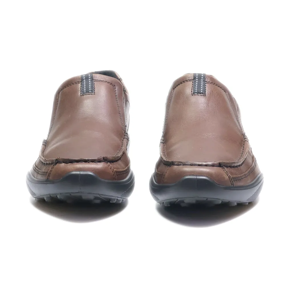 Hotter Casual Slip Ons Leather Brown Colour For Men