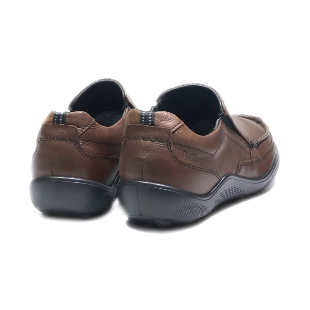 Hotter Casual Slip Ons Leather Brown Colour For Men