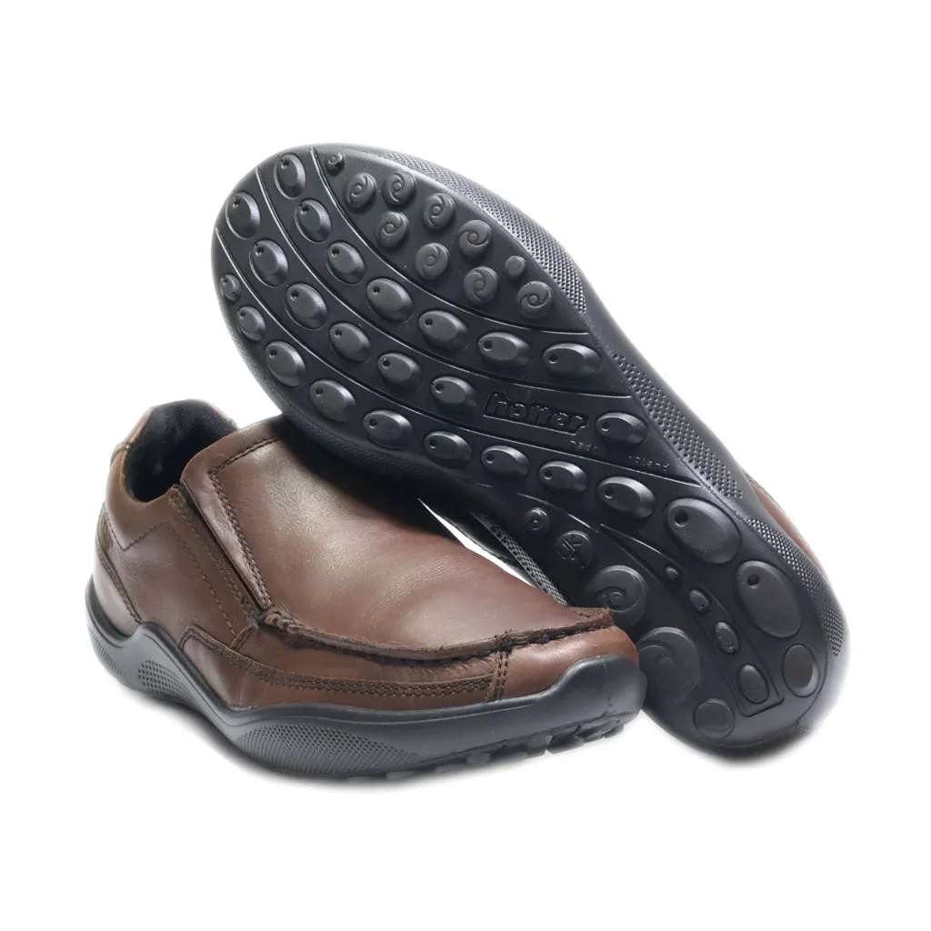 Hotter Casual Slip Ons Leather Brown Colour For Men