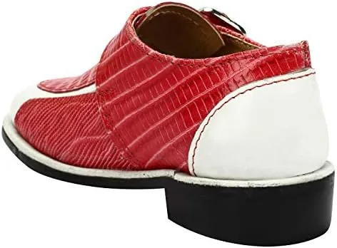 LIBERTYZENO Boys Animal Print Genuine Leather Kids Lace Up Oxford Dress Shoes for Easter Gift