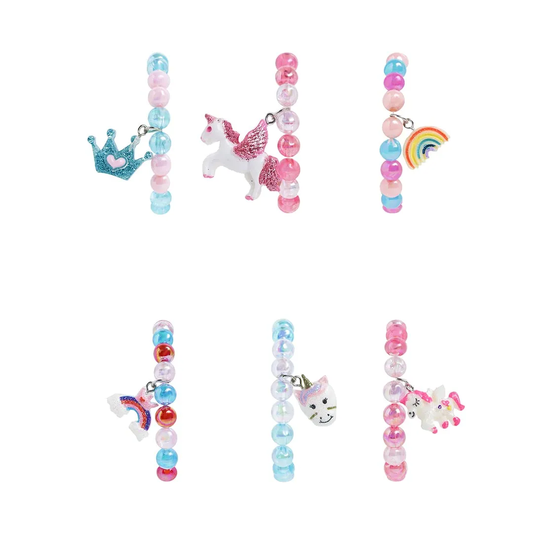 Melbees by Yellow Chimes Beads Bracelet for Girls Combo of 6 Set Colorful Beads Animal Design Bracelet Ring Set for Kids Jewellery Set for Girls.