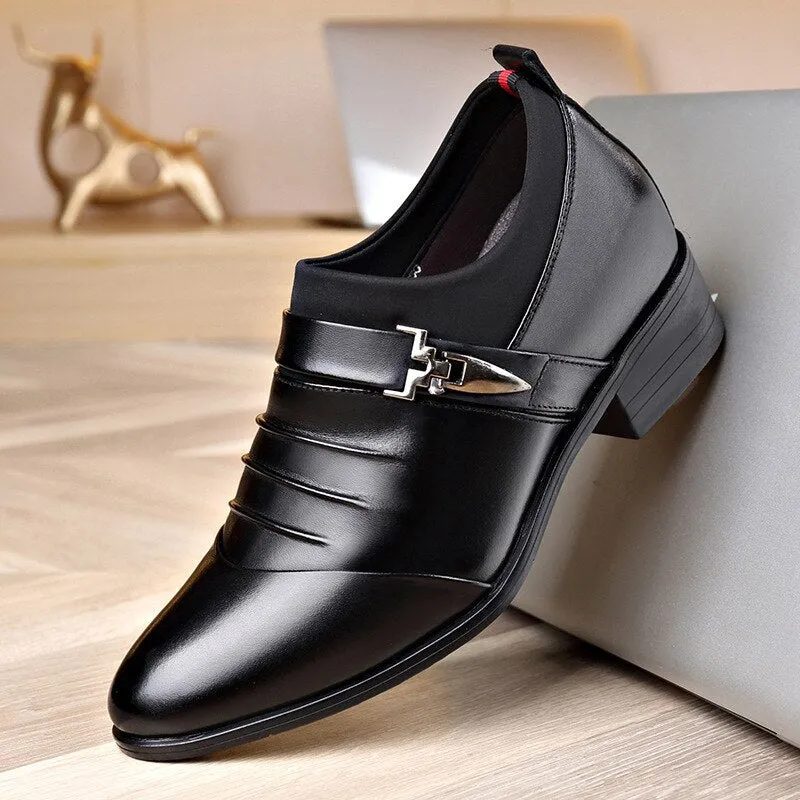 men's business Genuine leather white shoes Mens Dress Shoes luxury shoes men designers wedding shoes for men 7CM Increasing
