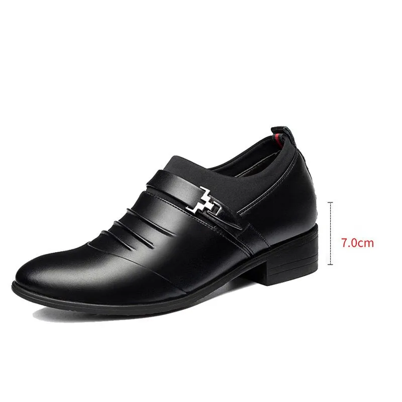 men's business Genuine leather white shoes Mens Dress Shoes luxury shoes men designers wedding shoes for men 7CM Increasing