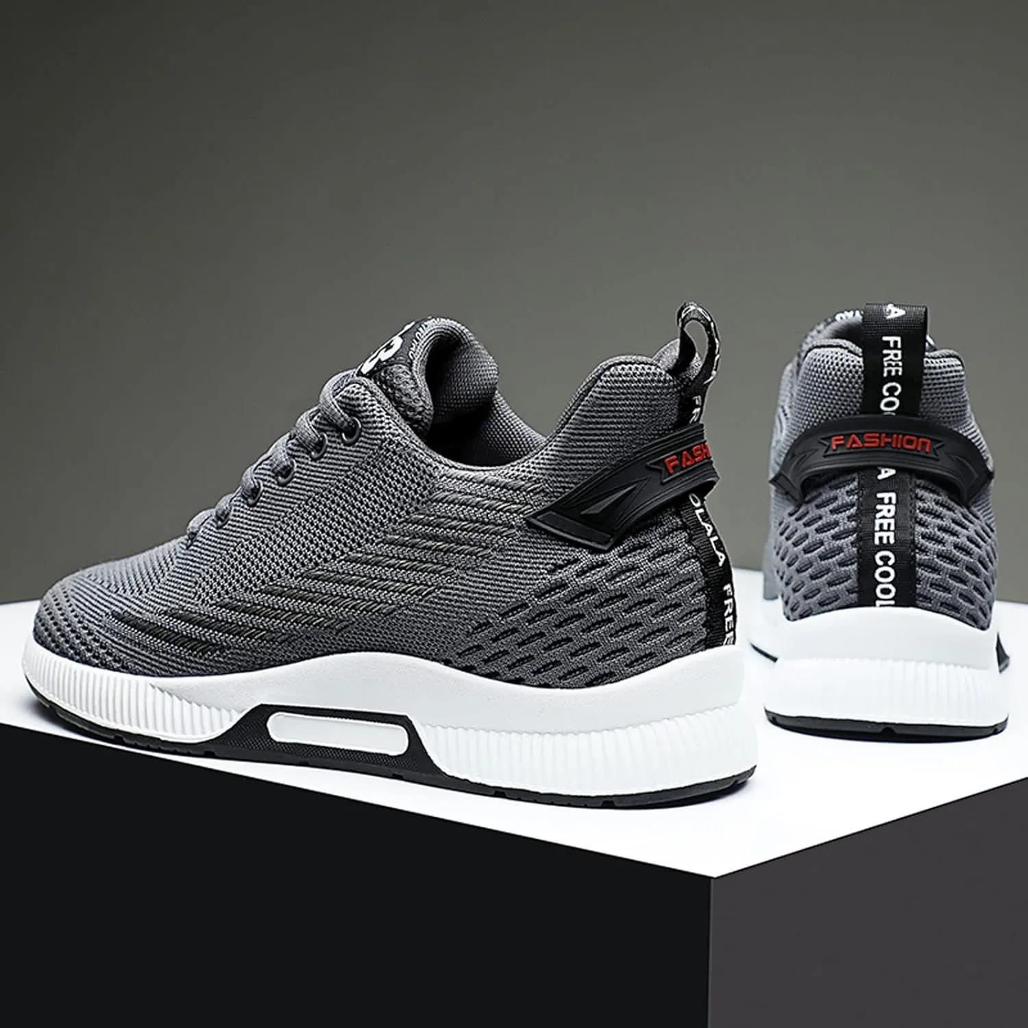Men's Elevator Shoes Invisible Height Increase Sporty Sneakers Casual Lace Up Shoes Make You Taller Hight - 6cm / 2.36 Inches - Hidden Heel