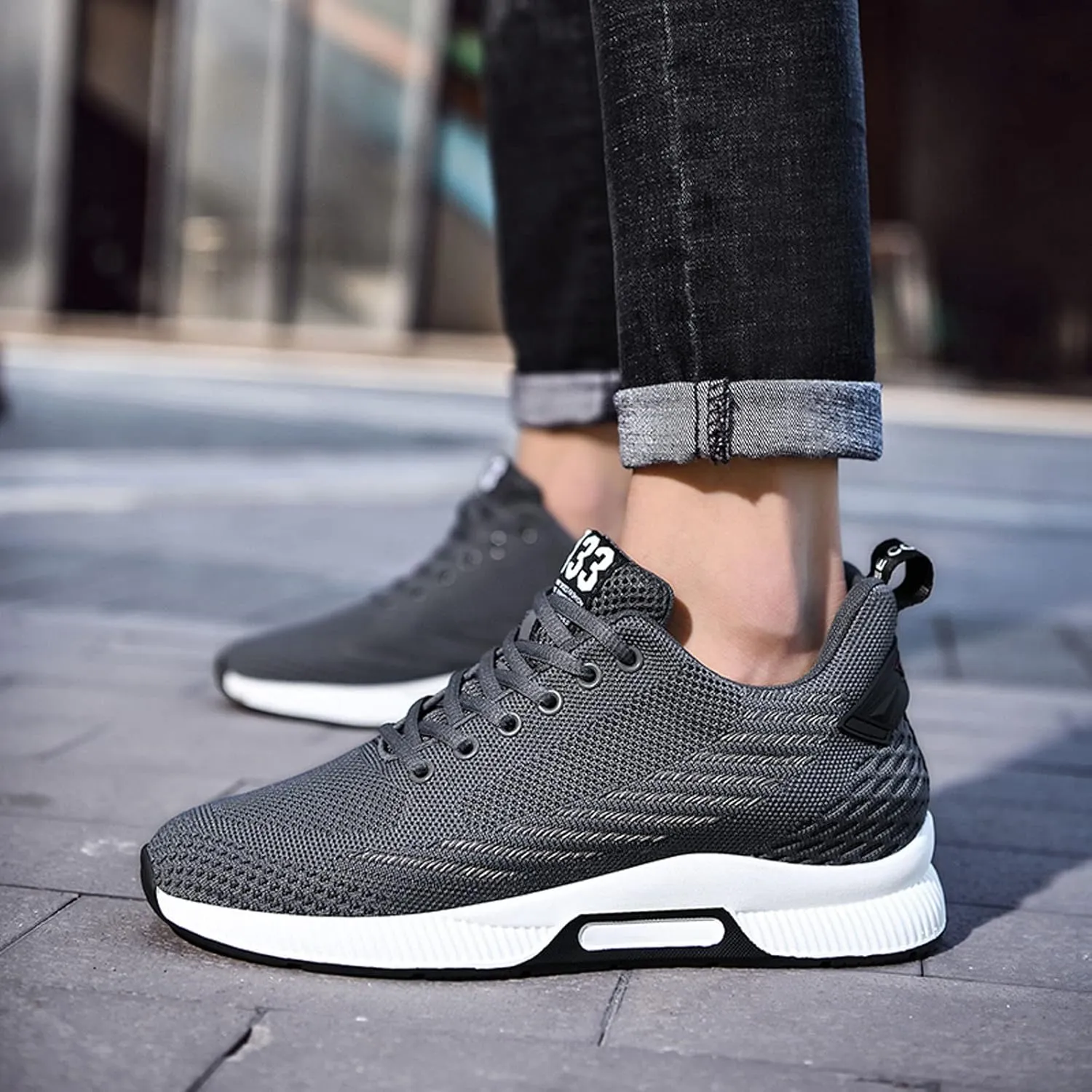 Men's Elevator Shoes Invisible Height Increase Sporty Sneakers Casual Lace Up Shoes Make You Taller Hight - 6cm / 2.36 Inches - Hidden Heel