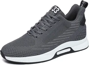 Men's Elevator Shoes Invisible Height Increase Sporty Sneakers Casual Lace Up Shoes Make You Taller Hight - 6cm / 2.36 Inches - Hidden Heel