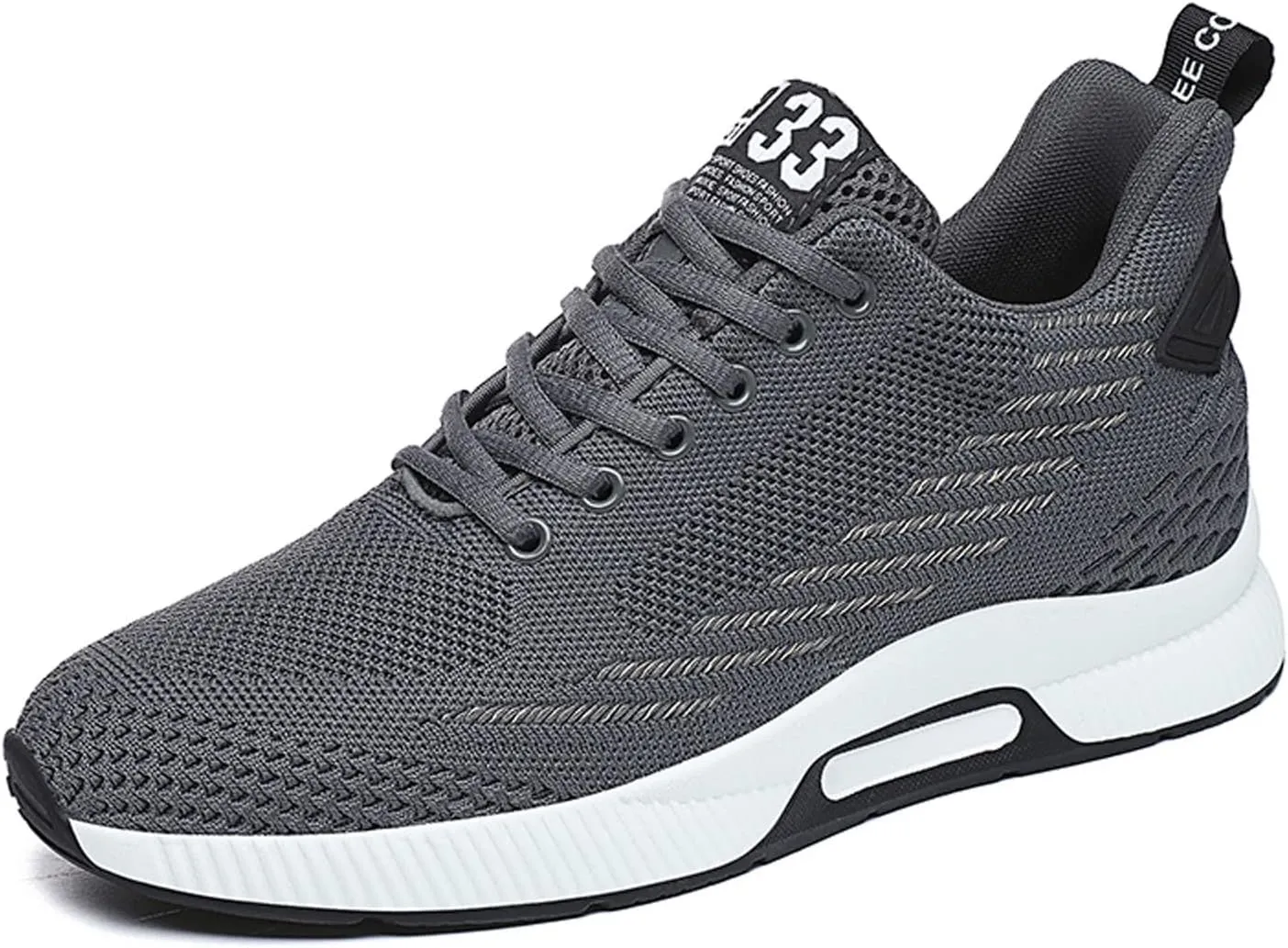 Men's Elevator Shoes Invisible Height Increase Sporty Sneakers Casual Lace Up Shoes Make You Taller Hight - 6cm / 2.36 Inches - Hidden Heel