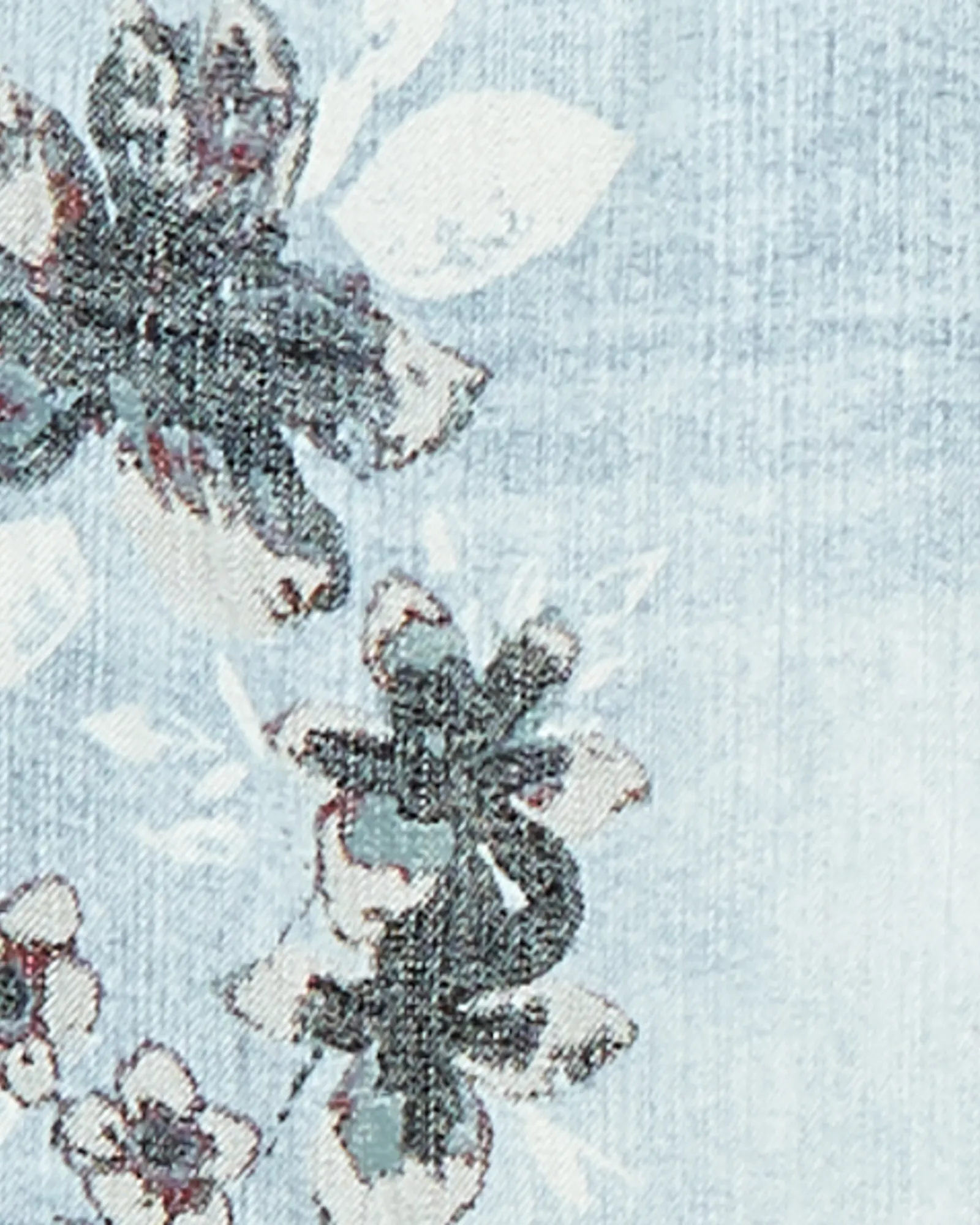 Naomi Rolled Ankle Jean with Floral Design | Light Wash / Navy