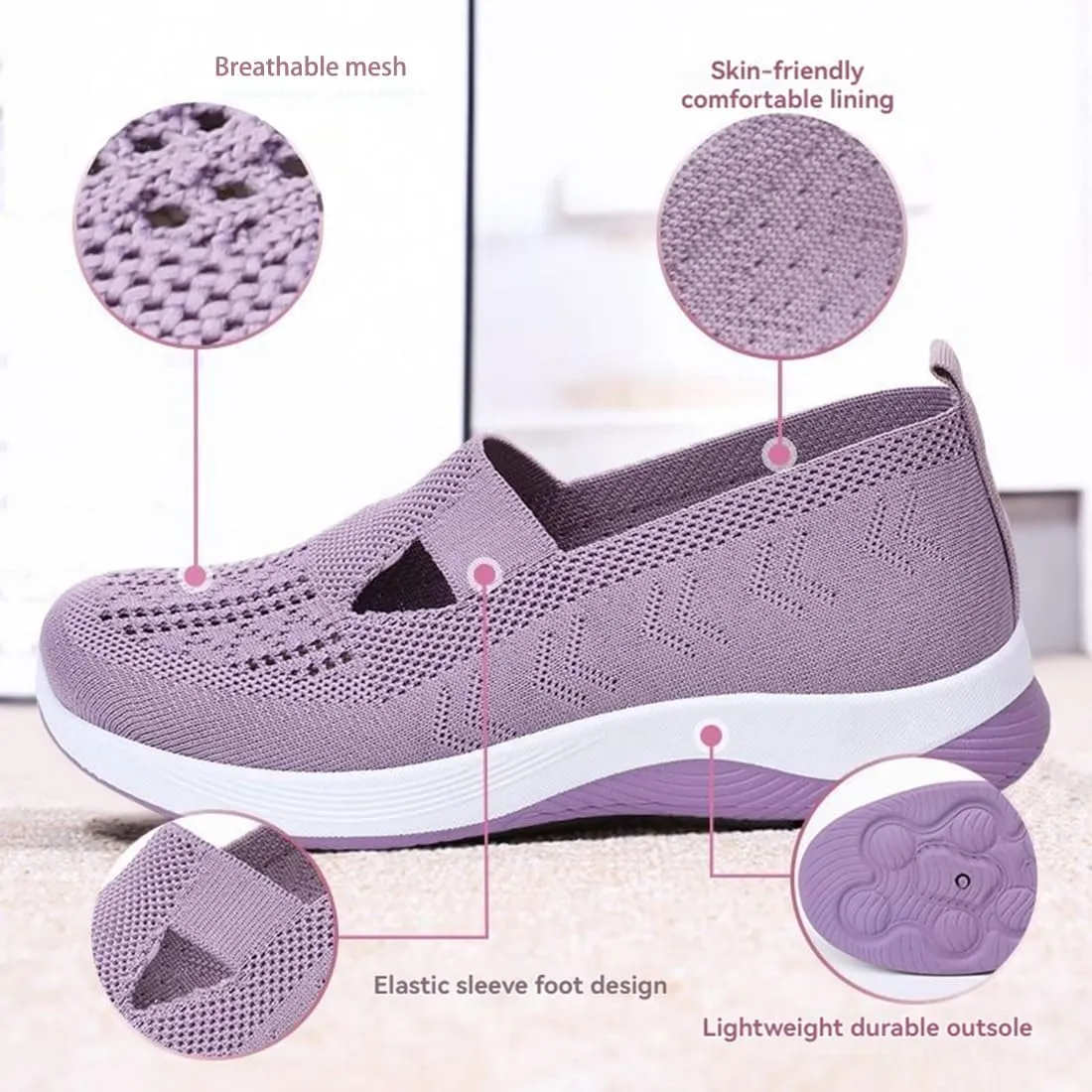 Orthopedic Shoes for Women, Orthopedic All-Day Comfort Sneakers, Slip On Shoes for Women, Non-Slip Lightweight Walking Sneakers