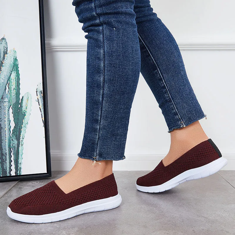 Sohiwoo  Women Breathable Mesh Knit Sneakers Casual Daily Shoes