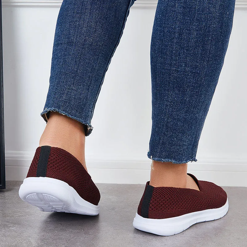 Sohiwoo  Women Breathable Mesh Knit Sneakers Casual Daily Shoes