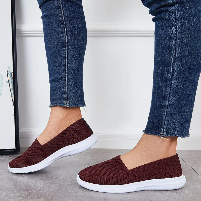 Sohiwoo  Women Breathable Mesh Knit Sneakers Casual Daily Shoes