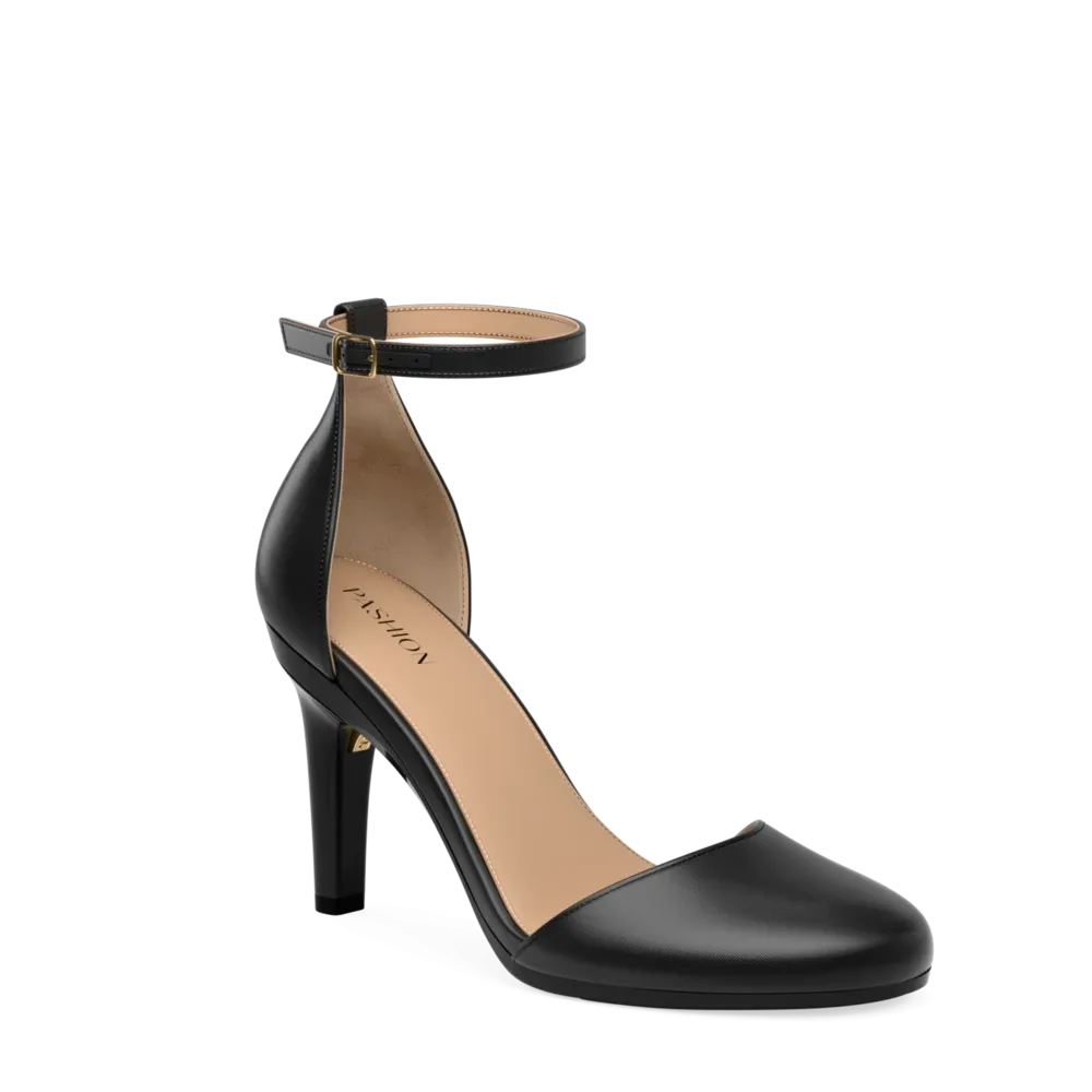 The Jocelyn - Coal Satin 4 Stiletto