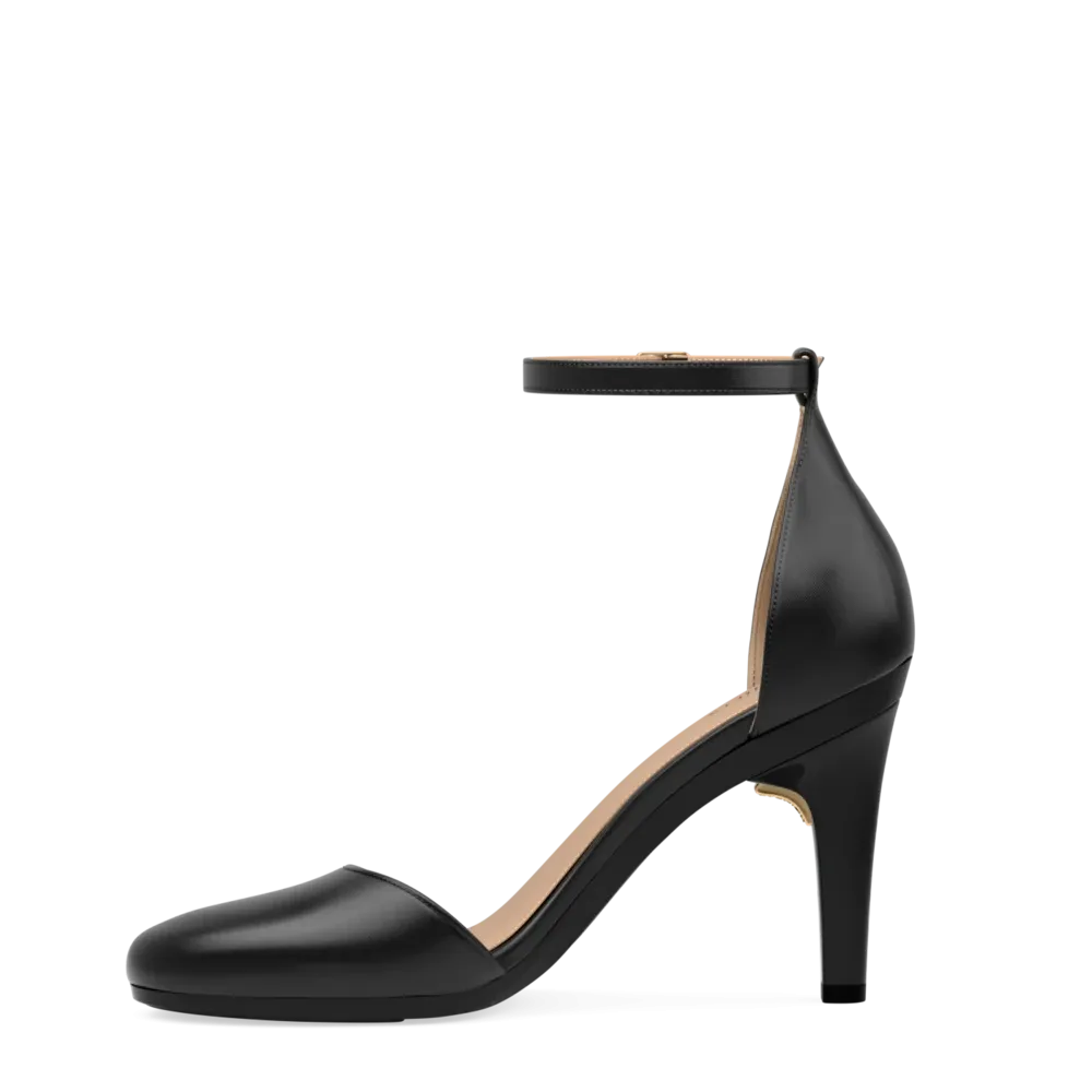 The Jocelyn - Coal Satin 4 Stiletto