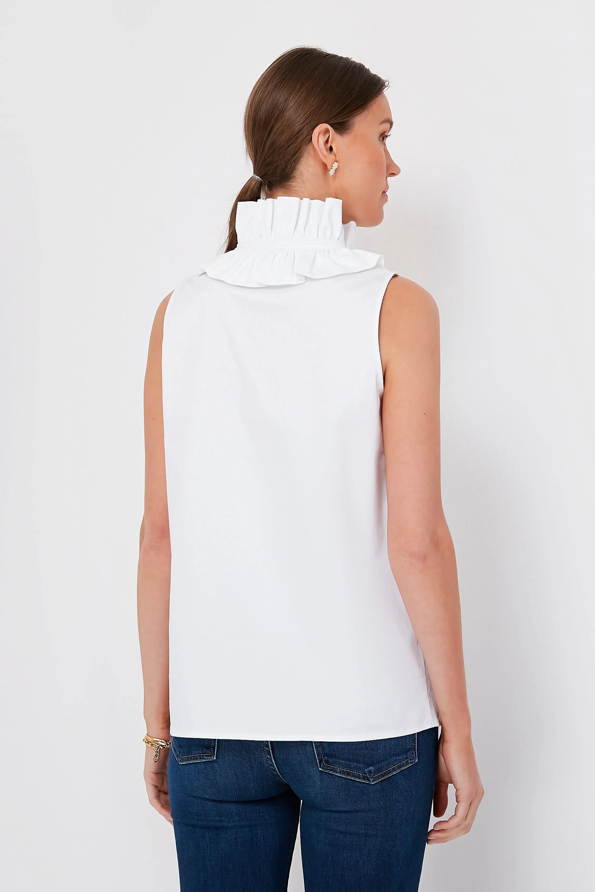 White Sleeveless Bouvier Blouse