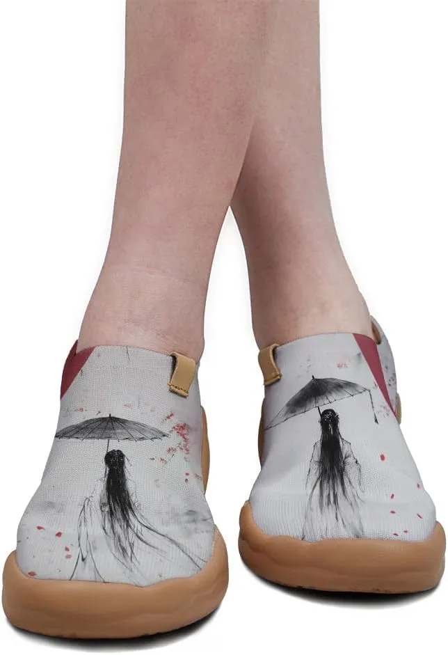 Women's Knitted Slip-on Loafers Comfortable, Light and Fashionable Sneakers Art Painted Travel Shoes