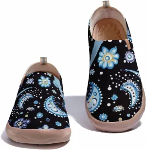 Women's Knitted Slip-on Loafers Comfortable, Light and Fashionable Sneakers Art Painted Travel Shoes