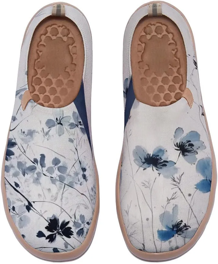 Women's Knitted Slip-on Loafers Comfortable, Light and Fashionable Sneakers Art Painted Travel Shoes