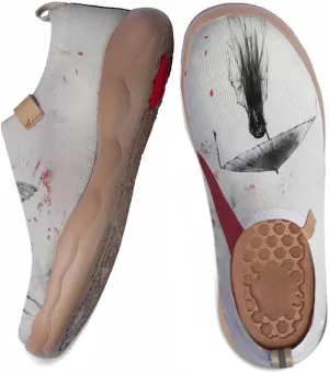 Women's Knitted Slip-on Loafers Comfortable, Light and Fashionable Sneakers Art Painted Travel Shoes
