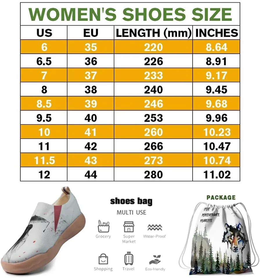 Women's Knitted Slip-on Loafers Comfortable, Light and Fashionable Sneakers Art Painted Travel Shoes