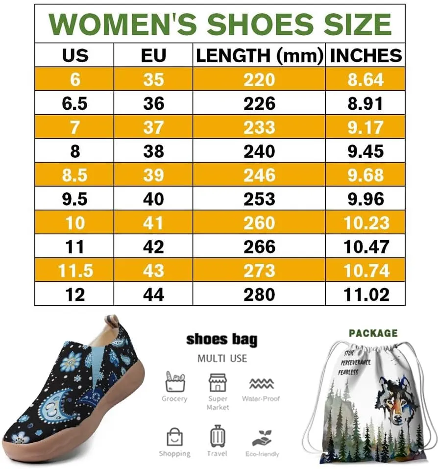 Women's Knitted Slip-on Loafers Comfortable, Light and Fashionable Sneakers Art Painted Travel Shoes