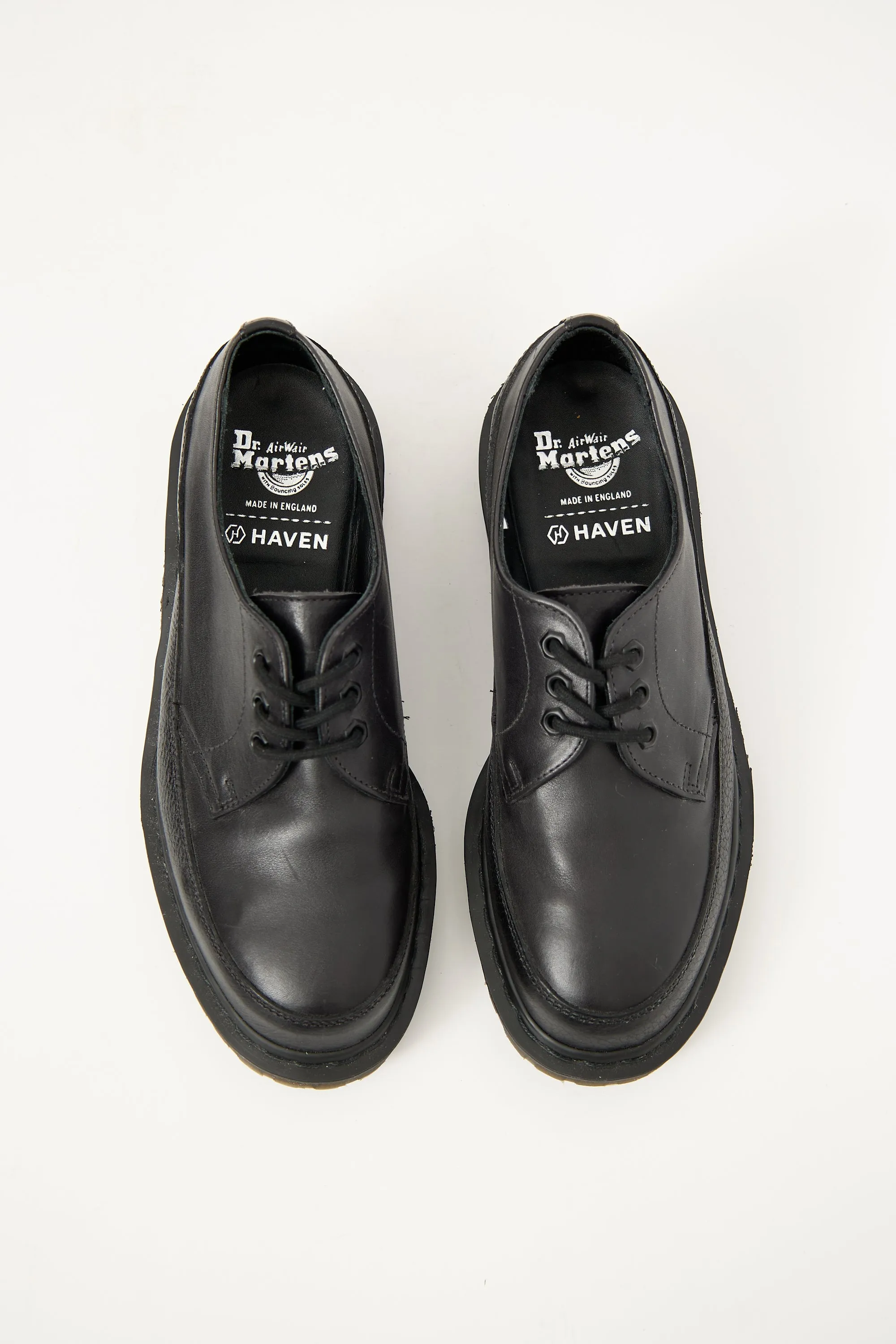 X Haven Black Leather Oxford